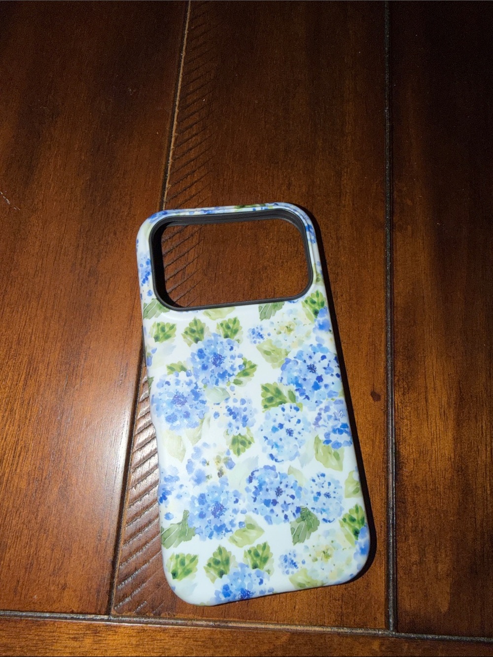 iPhone 17 pro Floral Blue Hydrangea Protective Phone Case - Blue & Green